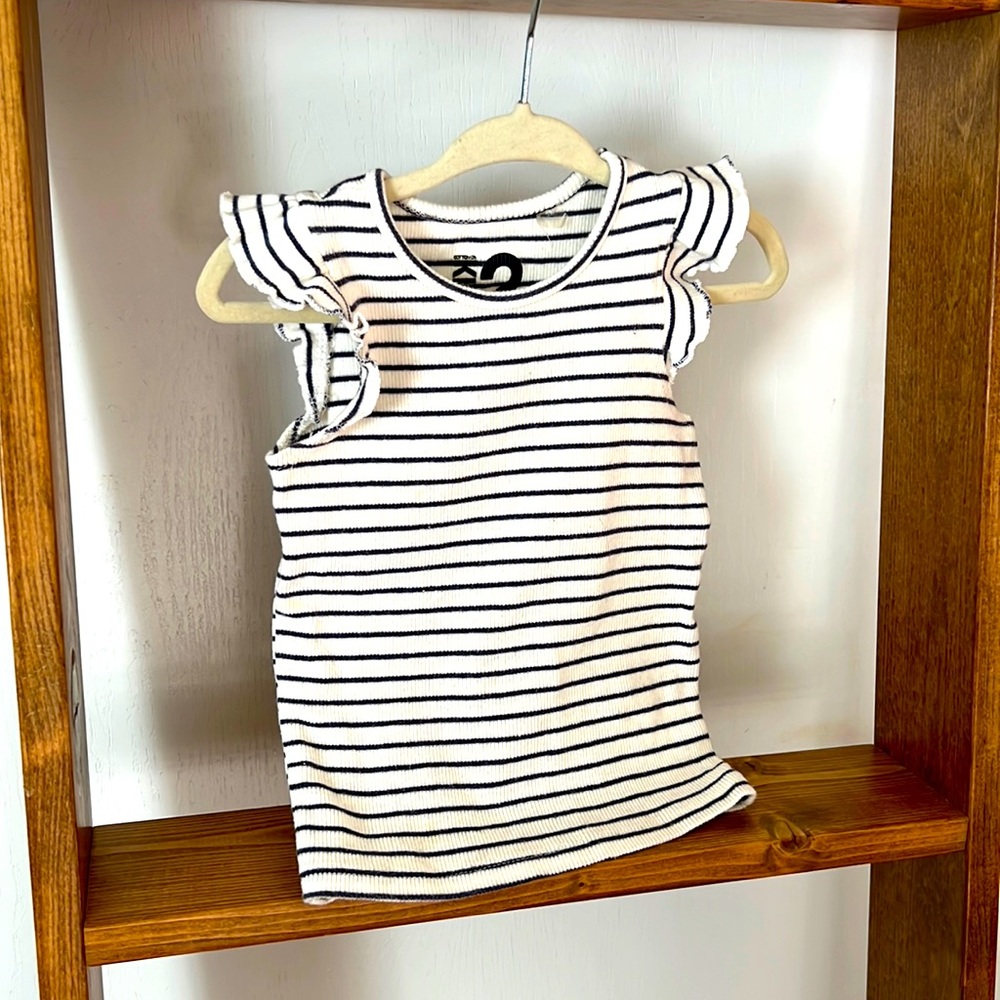 💙🤍Cotton On Kids Blue Stripe Ribbed Tank Size 2🤍💙